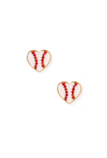 LINNY & CO Baseball Gold Screwback Stud Earrings