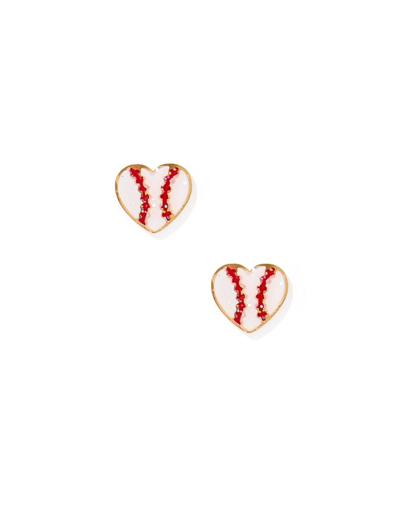 LINNY & CO Baseball Gold Screwback Stud Earrings