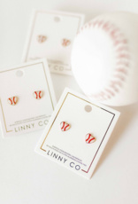 LINNY & CO Baseball Gold Screwback Stud Earrings