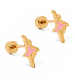 LINNY & CO Ballerina Gold Screwback Stud Earrings