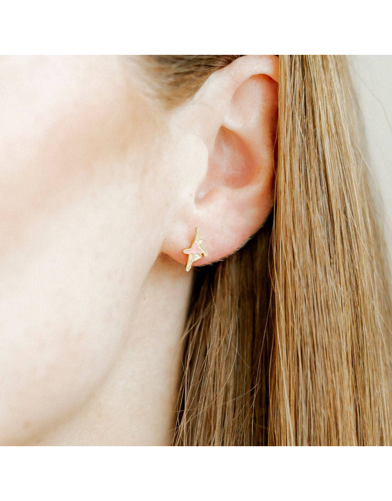 LINNY & CO Ballerina Gold Screwback Stud Earrings