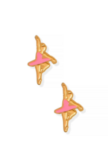 LINNY & CO Ballerina Gold Screwback Stud Earrings