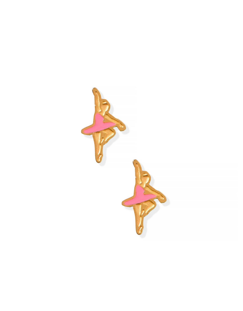 LINNY & CO Ballerina Gold Screwback Stud Earrings