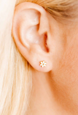 LINNY & CO Alli White Gold Screwback Stud Earrings
