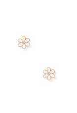 LINNY & CO Alli White Gold Screwback Stud Earrings