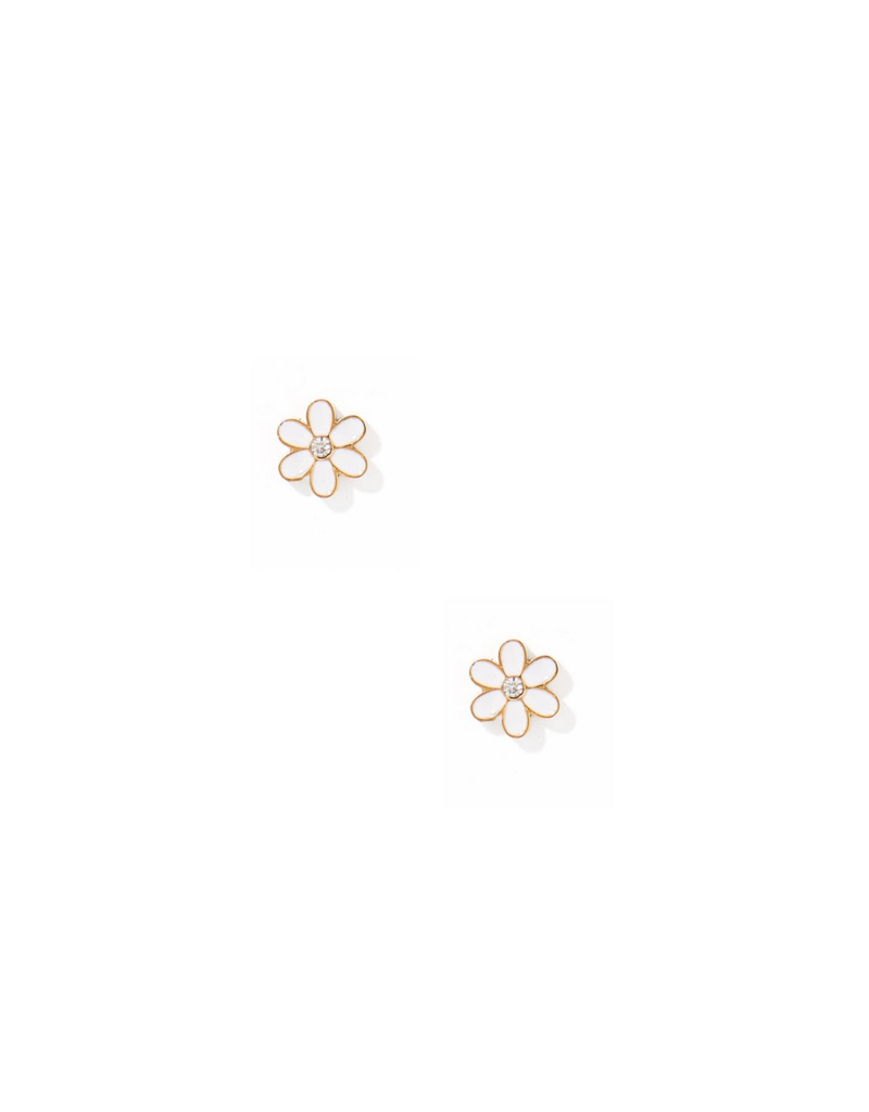 LINNY & CO Alli White Gold Screwback Stud Earrings