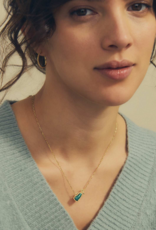 KENDRA SCOTT DESIGN Golf Gold Short Pendant Necklace in Green Malachite