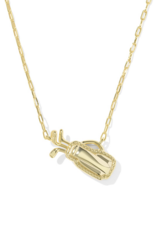 KENDRA SCOTT DESIGN Golf Gold Short Pendant Necklace in Green Malachite