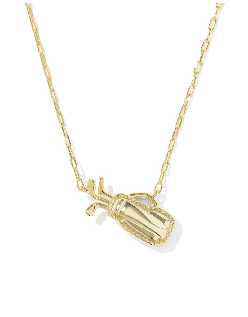 KENDRA SCOTT DESIGN Golf Gold Short Pendant Necklace in Green Malachite