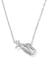 KENDRA SCOTT DESIGN Golf Silver Short Pendant Necklace in Ivory Mother-of-Pearl