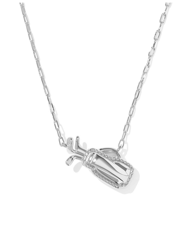 KENDRA SCOTT DESIGN Golf Silver Short Pendant Necklace in Ivory Mother-of-Pearl