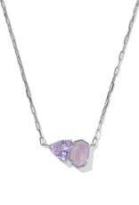 KENDRA SCOTT DESIGN Tatum Silver Short Pendant Necklace in Purple Mix