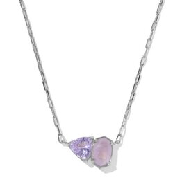 KENDRA SCOTT DESIGN Tatum Silver Short Pendant Necklace in Purple Mix