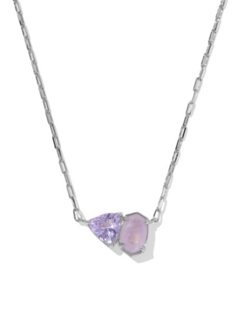 KENDRA SCOTT DESIGN Tatum Silver Short Pendant Necklace in Purple Mix