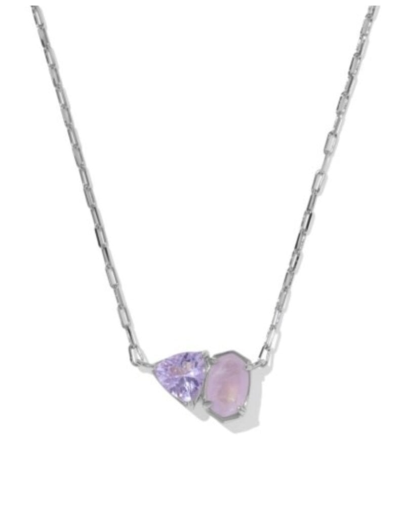 KENDRA SCOTT DESIGN Tatum Silver Short Pendant Necklace in Purple Mix