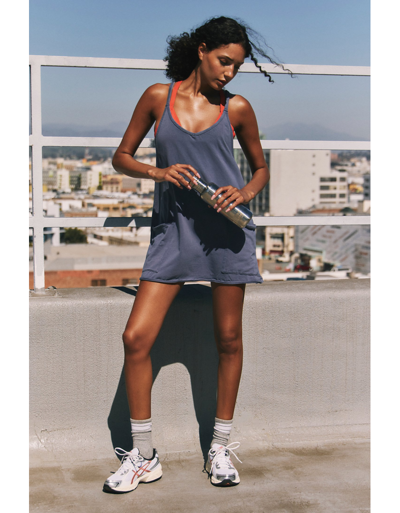 FREE PEOPLE MOVEMENT Hot Shot Mini Dress in Blue Indigo
