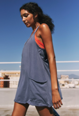 FREE PEOPLE MOVEMENT Hot Shot Mini Dress in Blue Indigo