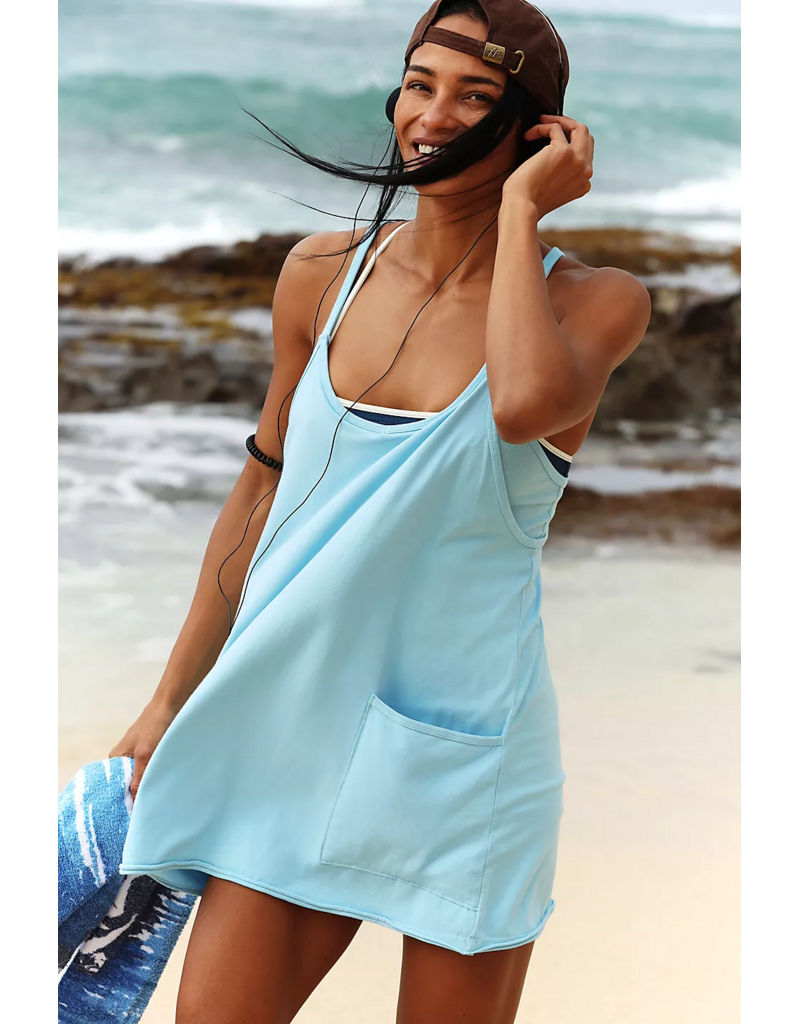 FREE PEOPLE MOVEMENT Hot Shot Mini Dress in Bright Blue