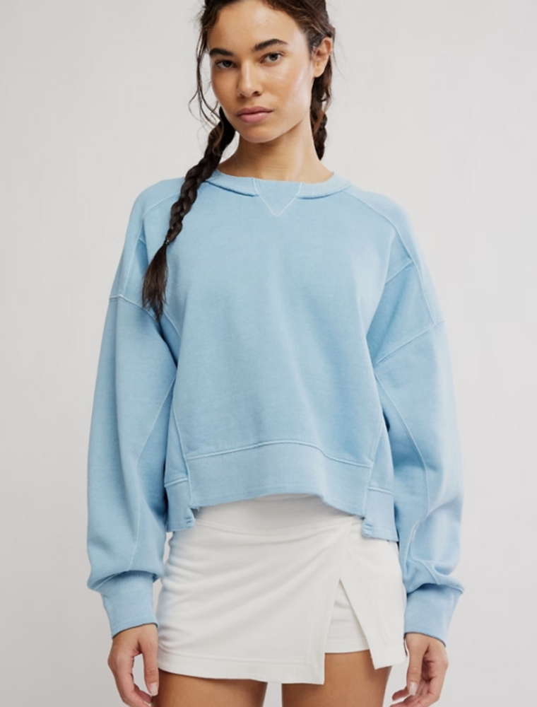 FREE PEOPLE MOVEMENT Intercept Pullover in Bright Blue