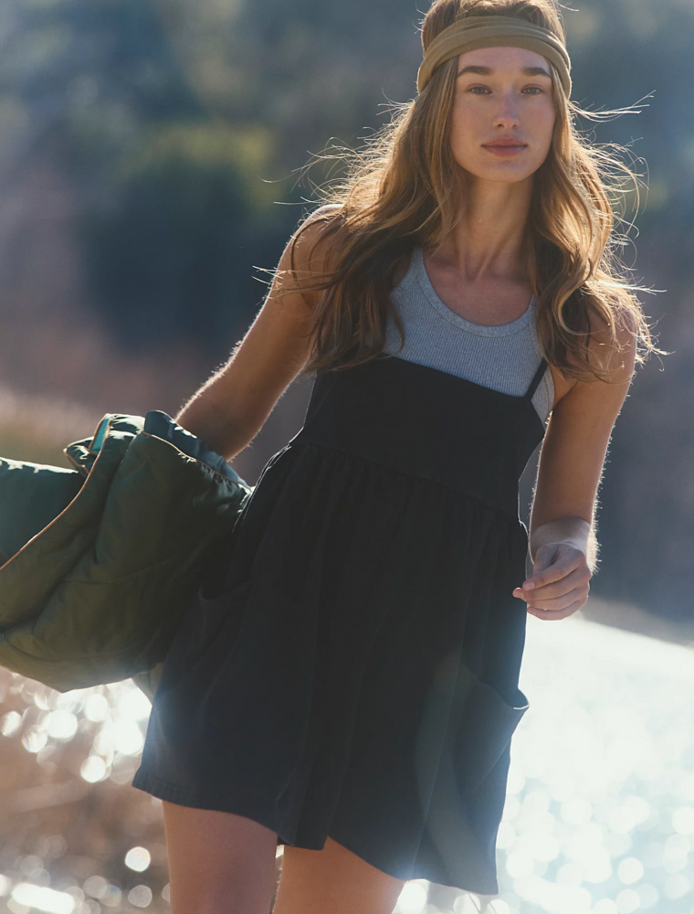 FREE PEOPLE MOVEMENT Hot Shot Strappy Romper in Black