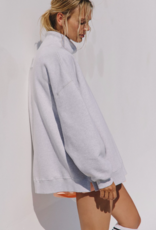FREE PEOPLE MOVEMENT A Cut Above Mock Neck Pullover Sweatshirt in White Heather Grey