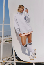 FREE PEOPLE MOVEMENT A Cut Above Mock Neck Pullover Sweatshirt in White Heather Grey