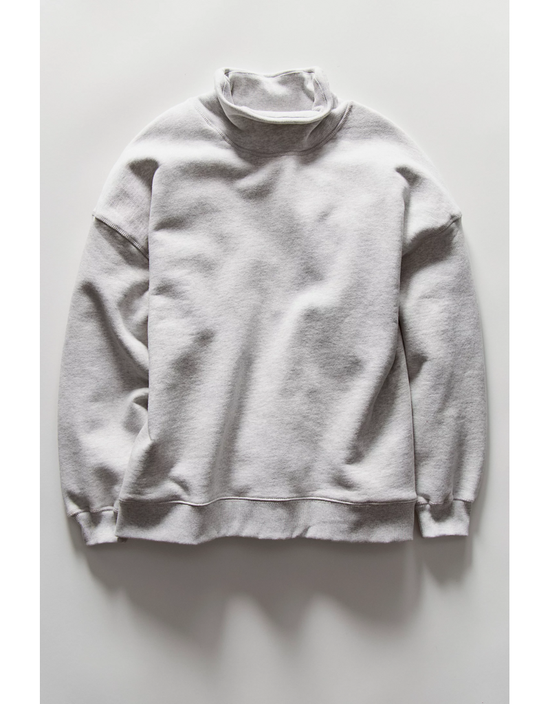 FREE PEOPLE MOVEMENT A Cut Above Mock Neck Pullover Sweatshirt in White Heather Grey