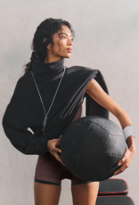 FREE PEOPLE MOVEMENT A Cut Above Mock Neck Pullover Sweatshirt in Black