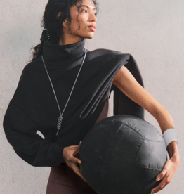 FREE PEOPLE MOVEMENT A Cut Above Mock Neck Pullover Sweatshirt in Black