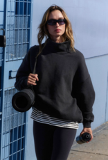 FREE PEOPLE MOVEMENT A Cut Above Mock Neck Pullover Sweatshirt in Black