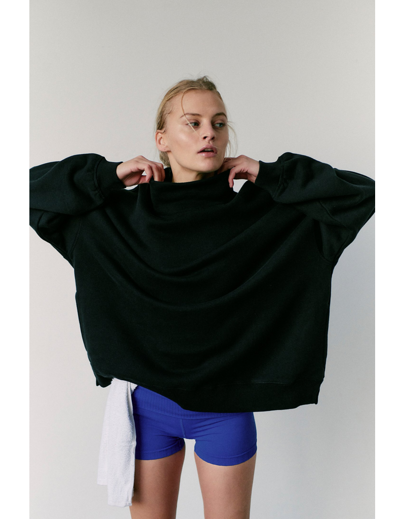 FREE PEOPLE MOVEMENT A Cut Above Mock Neck Pullover Sweatshirt in Black