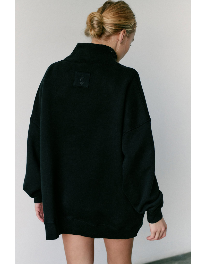 FREE PEOPLE MOVEMENT A Cut Above Mock Neck Pullover Sweatshirt in Black