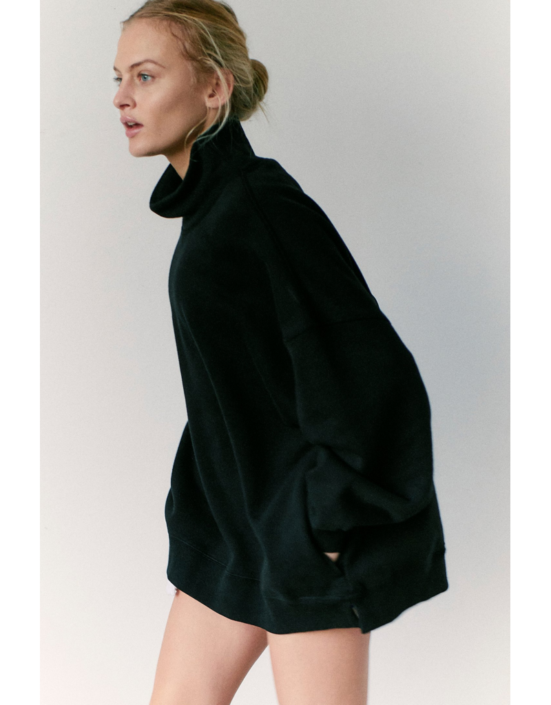 FREE PEOPLE MOVEMENT A Cut Above Mock Neck Pullover Sweatshirt in Black