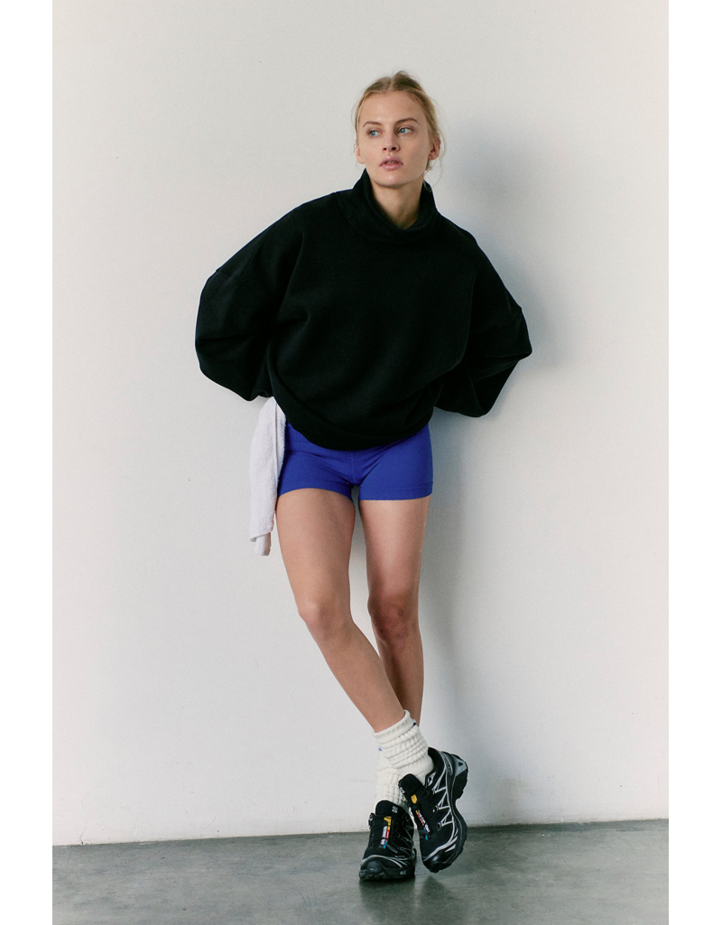 FREE PEOPLE MOVEMENT A Cut Above Mock Neck Pullover Sweatshirt in Black