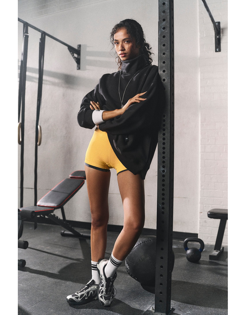 FREE PEOPLE MOVEMENT A Cut Above Mock Neck Pullover Sweatshirt in Black