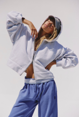 FREE PEOPLE MOVEMENT A Cut Above Zip-Up Hoodie in White Heather Grey