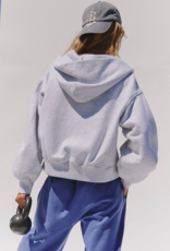 FREE PEOPLE MOVEMENT A Cut Above Zip-Up Hoodie in White Heather Grey