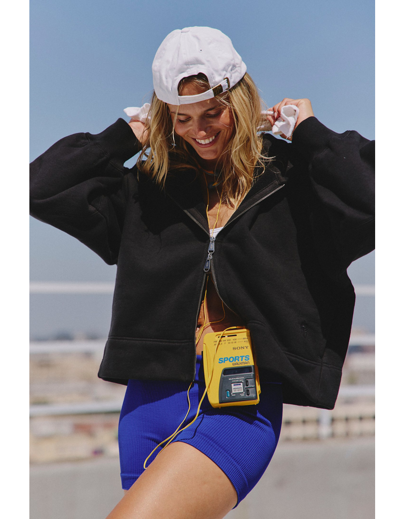 FREE PEOPLE MOVEMENT A Cut Above Zip-Up Hoodie in Black