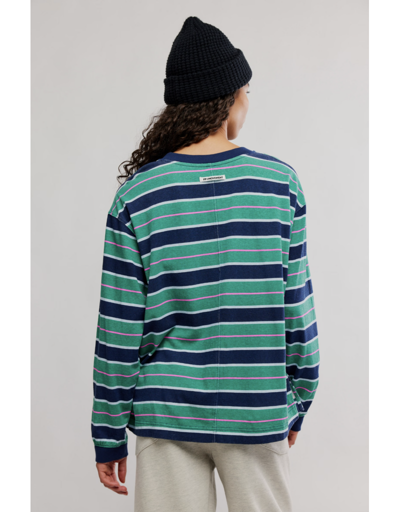 FREE PEOPLE MOVEMENT Printed Hustle Layer in Navy/Green Glow Combo
