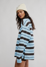 FREE PEOPLE MOVEMENT Printed Hustle Layer in Bright Blue/Chocolate Combo