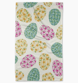 GEOMETRY Colorful Easter Eggs Tea Towel