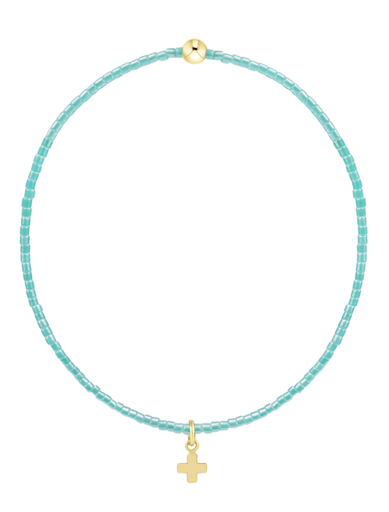 ENEWTON DESIGN Hope Classic Bracelet with Gold Signature Cross Small Charm in Sea Glass/Gold