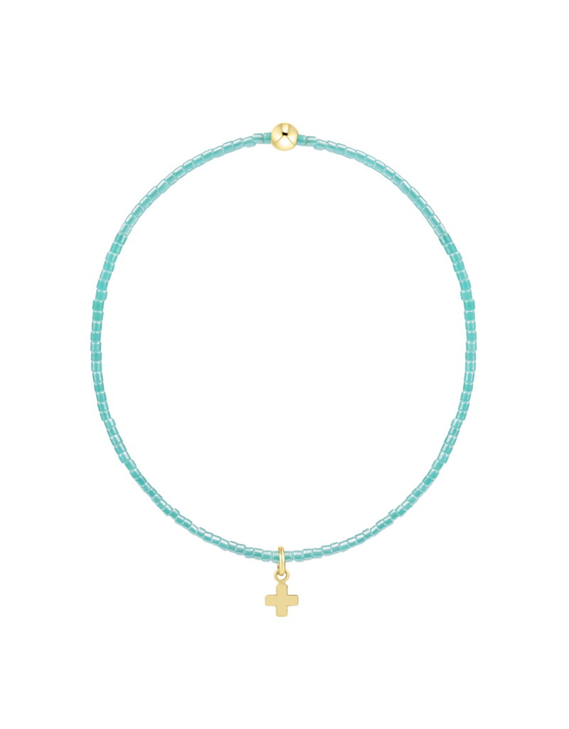 ENEWTON DESIGN Hope Classic Bracelet with Gold Signature Cross Small Charm in Sea Glass/Gold