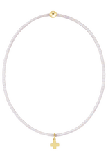 ENEWTON DESIGN Hope Classic Bracelet with Gold Signature Cross Small Charm in Silky White/Gold