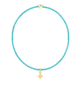 ENEWTON DESIGN Hope Classic Bracelet with Gold Signature Cross Small Charm in Turquoise/Gold