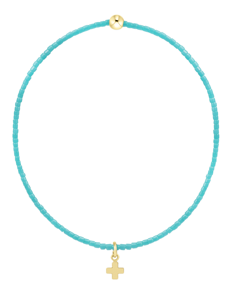 ENEWTON DESIGN Hope Classic Bracelet with Gold Signature Cross Small Charm in Turquoise/Gold