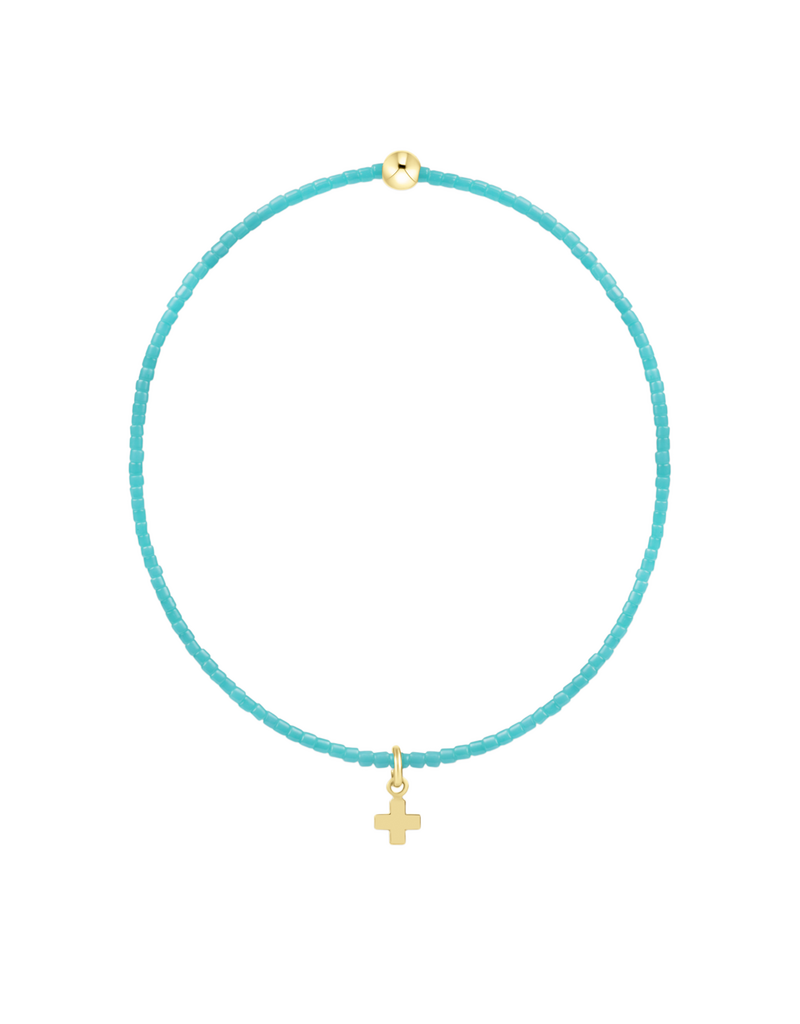 ENEWTON DESIGN Hope Classic Bracelet with Gold Signature Cross Small Charm in Turquoise/Gold