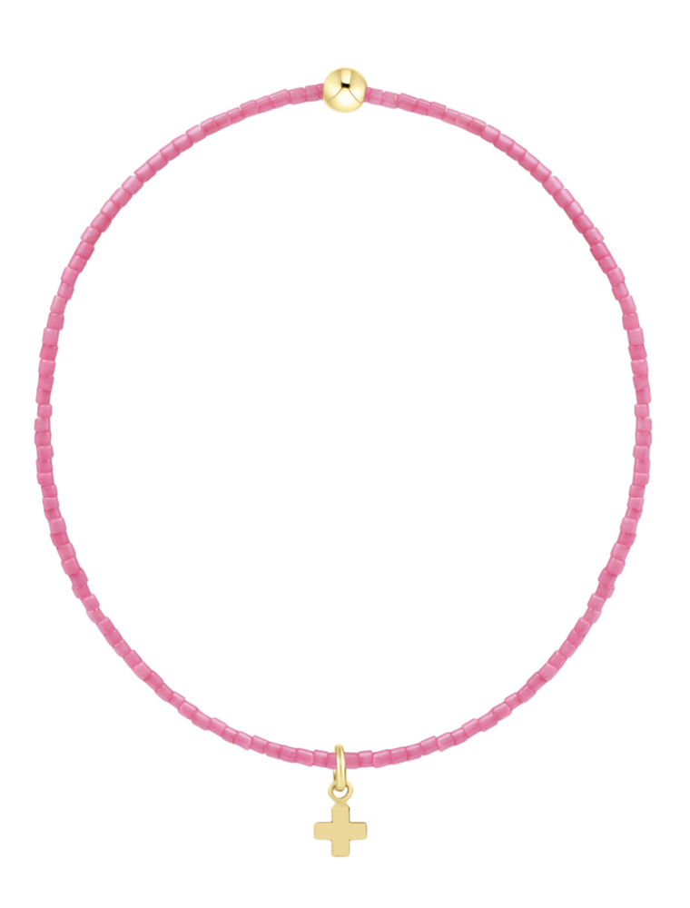 ENEWTON DESIGN Hope Classic Bracelet with Gold Signature Cross Small Charm in Bubblegum/Gold