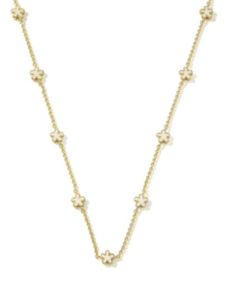 KENDRA SCOTT DESIGN Jane Gold Strand Necklace in White Enamel