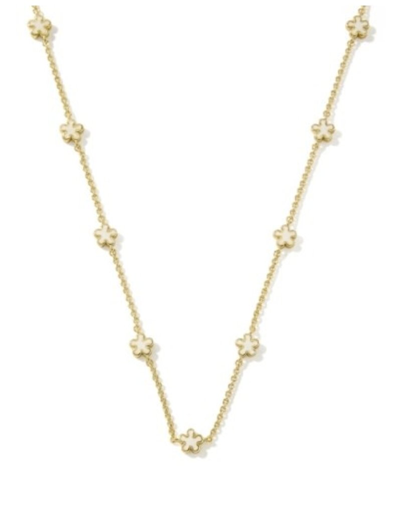 KENDRA SCOTT DESIGN Jane Gold Strand Necklace in White Enamel